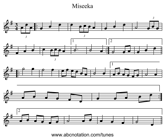 Miseeka - staff notation