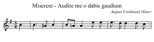 Miserere - Audite me o dabis gaudium - staff notation