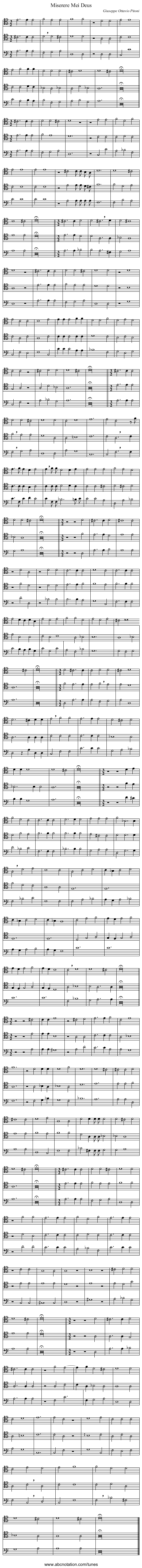 Miserere Mei Deus - staff notation