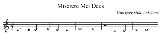 Miserere Mei Deus - staff notation