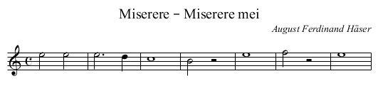 Miserere – Miserere mei - staff notation