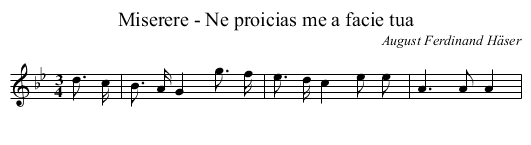 Miserere - Ne proicias me a facie tua - staff notation