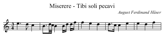 Miserere - Tibi soli pecavi - staff notation