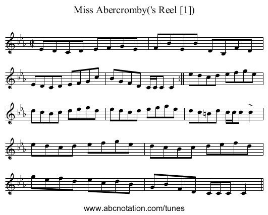 Miss Abercromby('s Reel [1]) - staff notation