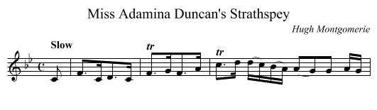 Miss Adamina Duncan's Strathspey - staff notation