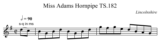 Miss Adams Hornpipe TS.182 - staff notation