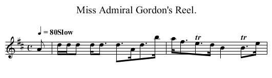 Miss Admiral Gordon's Reel. - staff notation