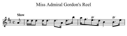 Miss Admiral Gordon's Reel - staff notation