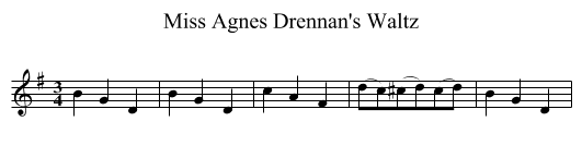 Miss Agnes Drennan's Waltz - staff notation