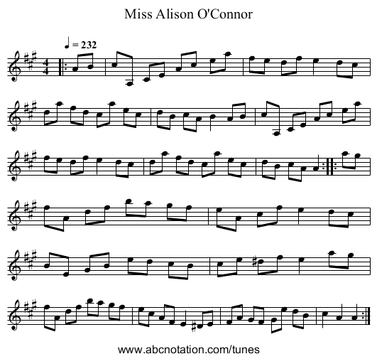 Miss Alison O'Connor - staff notation