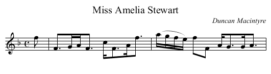 Miss Amelia Stewart - staff notation