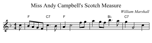 Miss Andy Campbell's Scotch Measure - staff notation