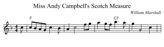 Miss Andy Campbell's Scotch Measure - staff notation