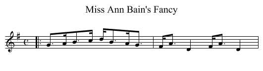 Miss Ann Bain's Fancy - staff notation