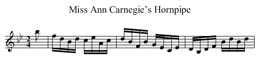 Miss Ann Carnegie’s Hornpipe - staff notation