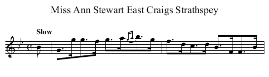Miss Ann Stewart East Craigs Strathspey - staff notation