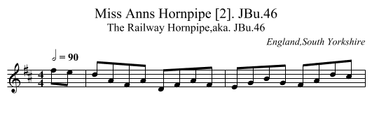 Miss Anns Hornpipe [2]. JBu.46 - staff notation