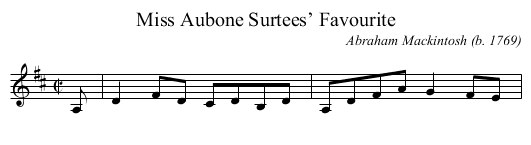 Miss Aubone Surtees’ Favourite - staff notation