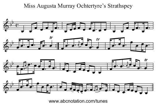 Miss Augusta Murray Ochtertyre’s Strathspey - staff notation