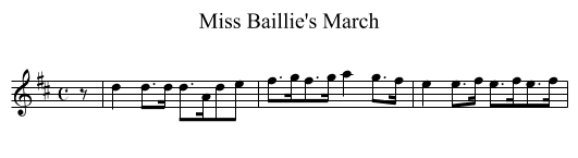 Miss Baillie's March - staff notation