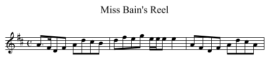 Miss Bain's Reel - staff notation
