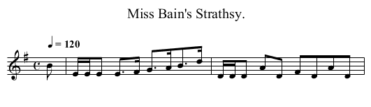 Miss Bain's Strathsy. - staff notation