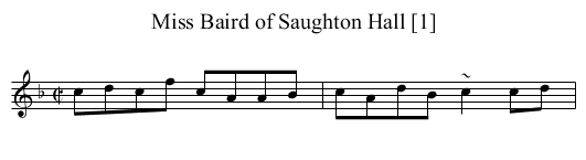 Miss Baird of Saughton Hall [1] - staff notation
