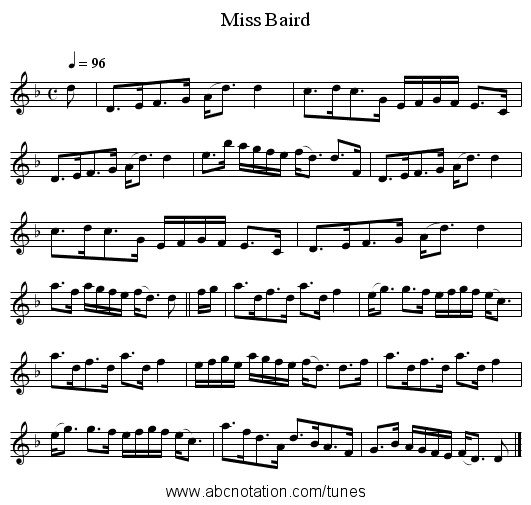 Miss Baird - staff notation
