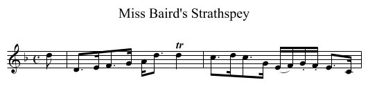 Miss Baird's Strathspey - staff notation