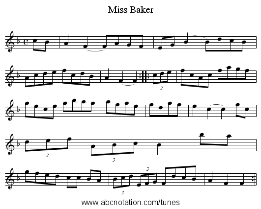 Miss Baker - staff notation