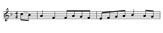 Miss Baker's Hornpipe. WM015 - staff notation