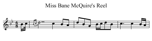 Miss Bane McQuire's Reel - staff notation