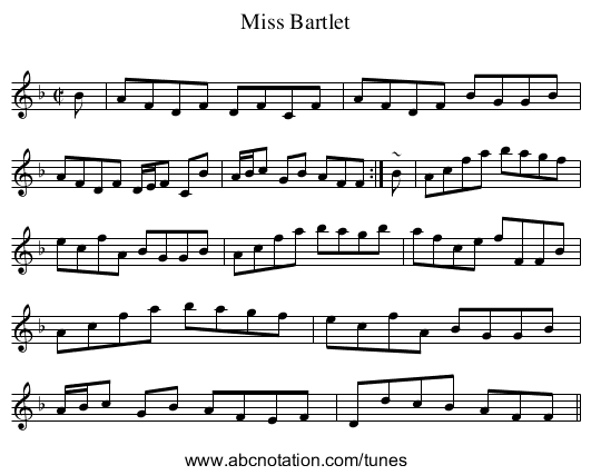 Miss Bartlet - staff notation