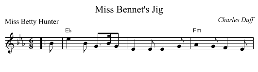 Miss Bennet's Jig - staff notation
