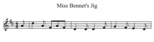 Miss Bennet's Jig - staff notation