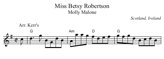 Miss Betsy Robertson - staff notation