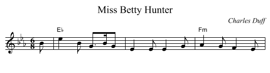 Miss Betty Hunter - staff notation