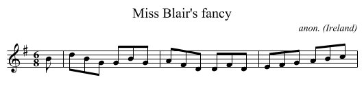 Miss Blair's fancy - staff notation