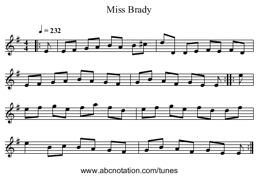 Miss Brady - staff notation