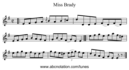 Miss Brady - staff notation