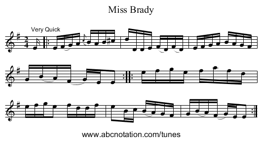 Miss Brady - staff notation