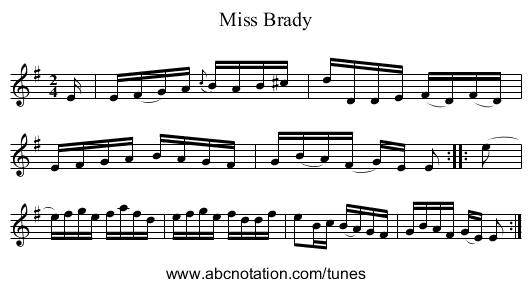 Miss Brady - staff notation