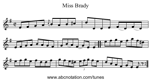 Miss Brady - staff notation