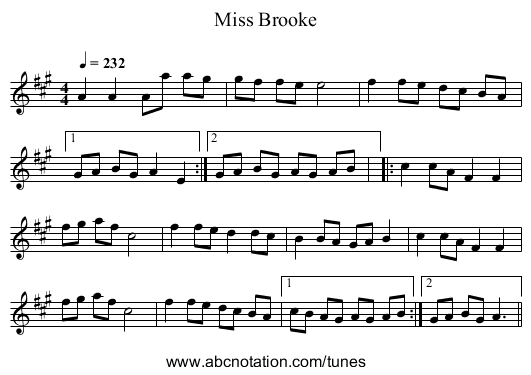 Miss Brooke - staff notation