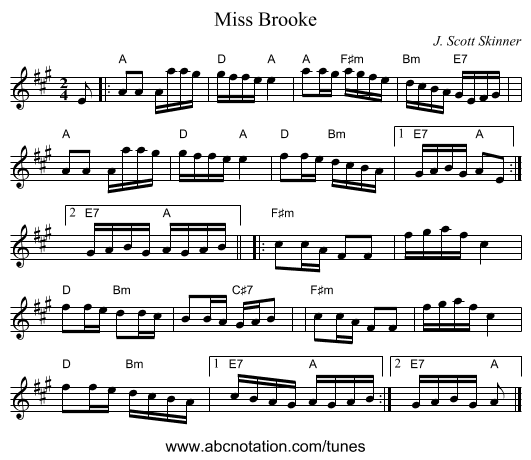 Miss Brooke - staff notation
