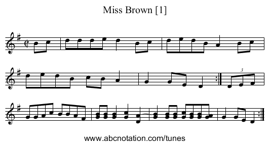 Miss Brown [1] - staff notation