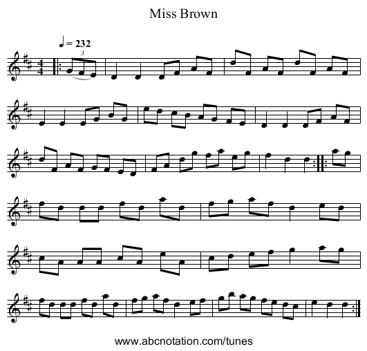 Miss Brown - staff notation