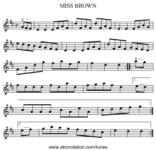 MISS BROWN - staff notation