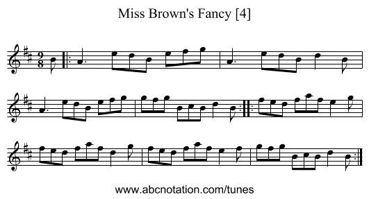 Miss Brown's Fancy [4] - staff notation