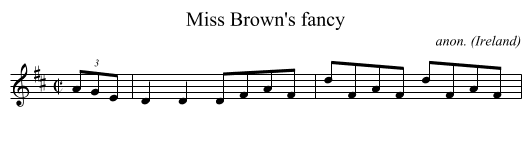 Miss Brown's fancy - staff notation